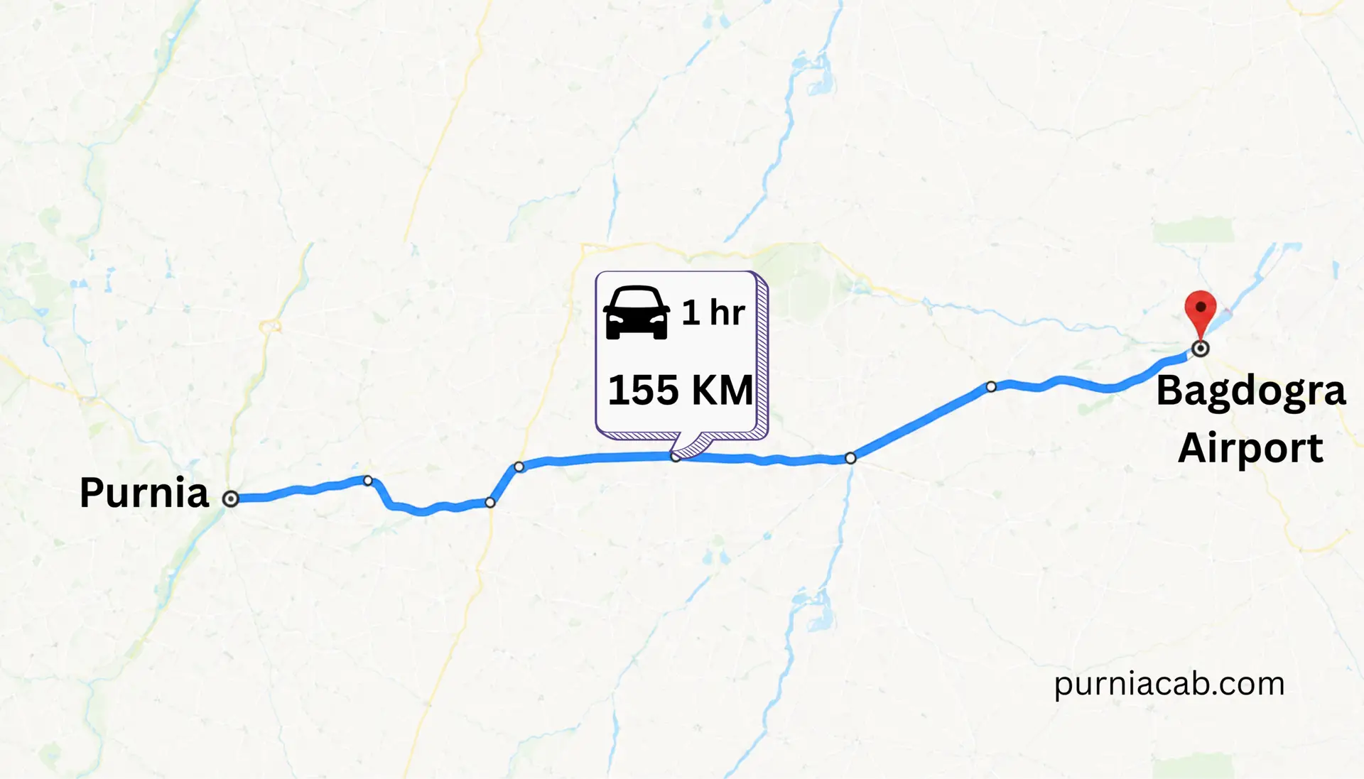 Purnia to Bagdogra Airport Taxi Service 2 Purnia to Bagdogra Airport Taxi Service Route Map