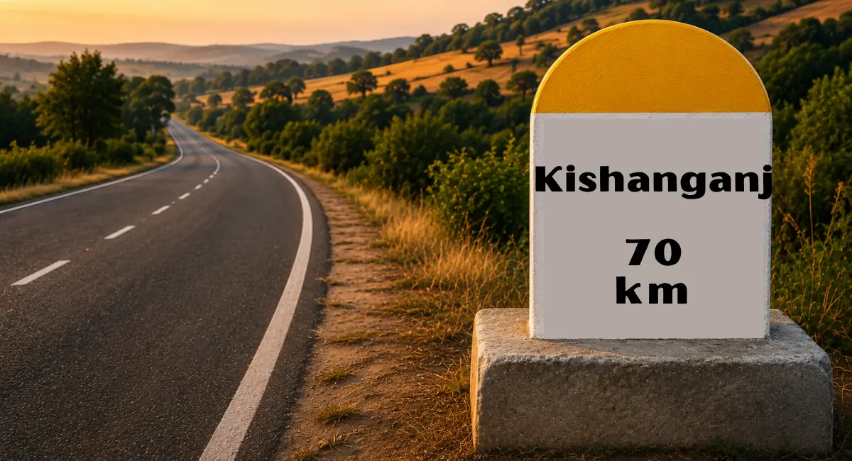 Purnia to Kishanganj Taxi Service 1 Purnia to Kishanganj Taxi Service route image showing 70 KM distance with safe and affordable cab service by PURNIA CAB.